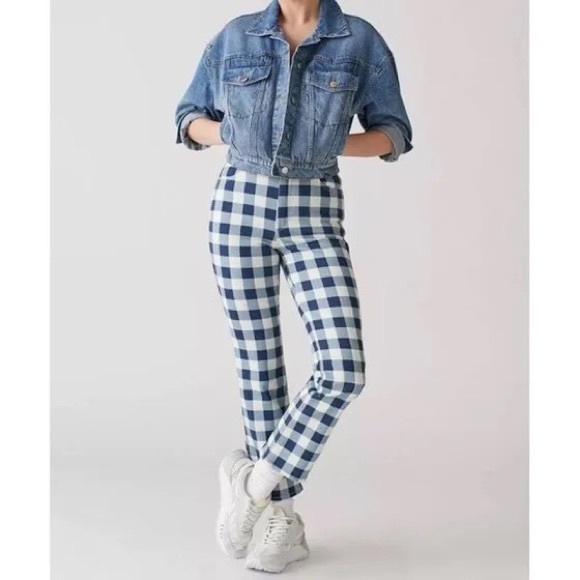 Wrangler Denim - Wrangler Wrock 672 High-Rise Kick Flare Jeans Plaid Check Size 28